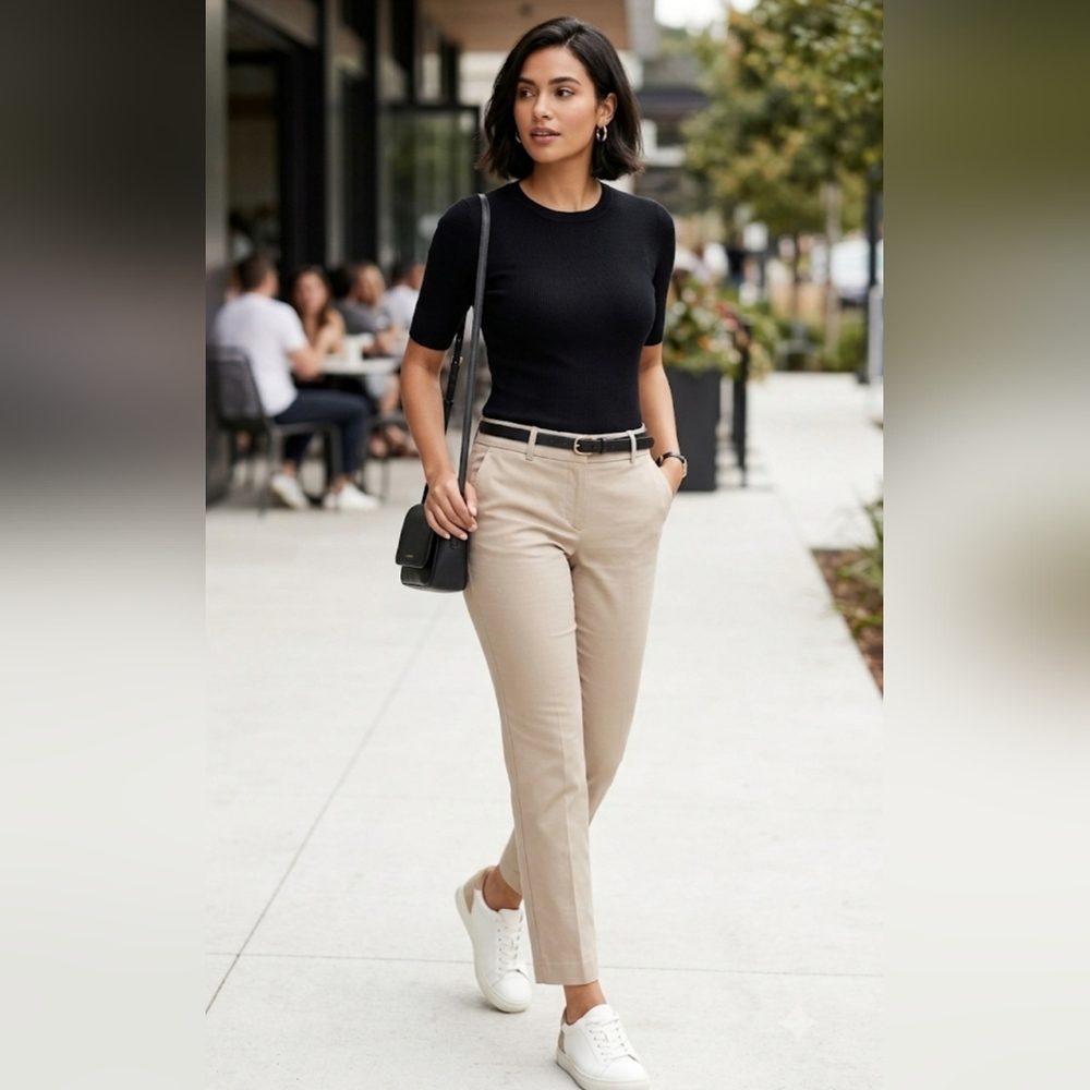The Limited Drew Fit Ankle Dress Pants Beige Tan Khaki Size:12